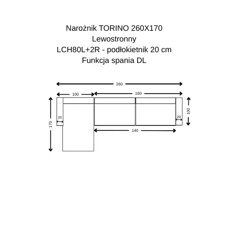Narożnik TORINO 260x170