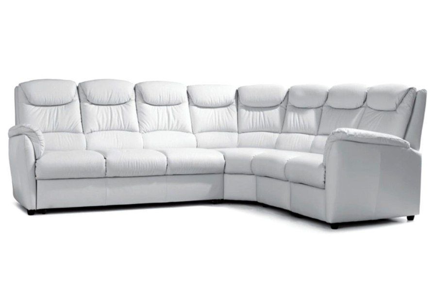 Elegancki, komfortowy narożnik bez funkcji spania i pojemnika na pościel MARINO 286x234 cm - SKÓRA NATURALNA