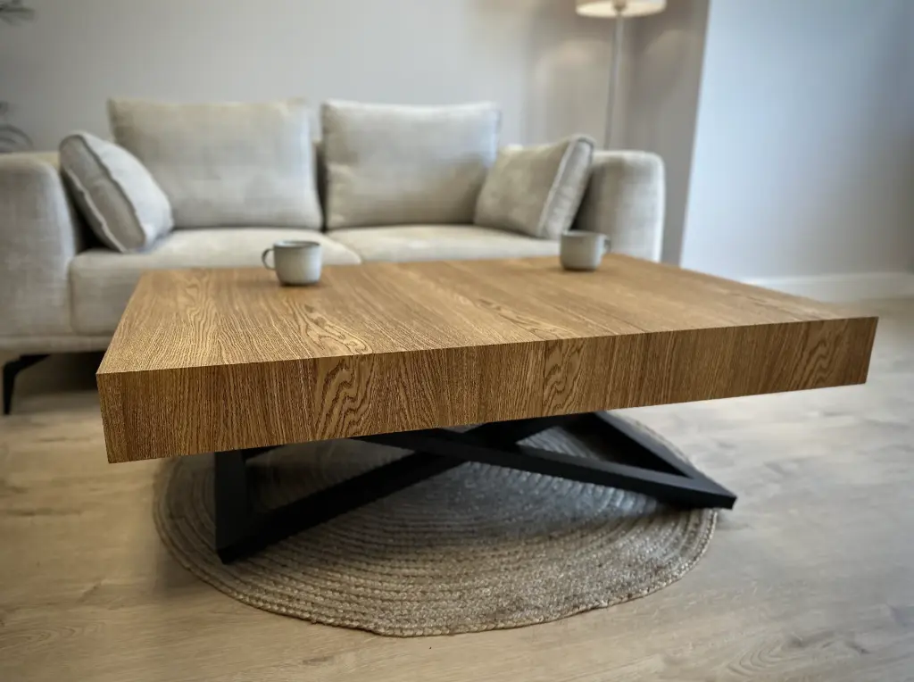 Ławostół SANNA U – nowoczesny stolik kawowy z funkcją podnoszenia i rozkładania | Megi’s Concept Premium