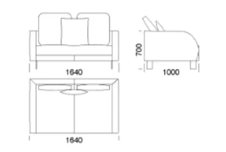 Sofa - DUMBO 164x100 cm nierozkładana